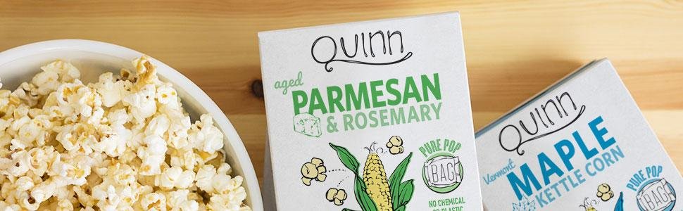 Quinn Reinvented Popcorn Variety Pack - white cheddar, vermont maple, sea salt, parmesan & rosemary