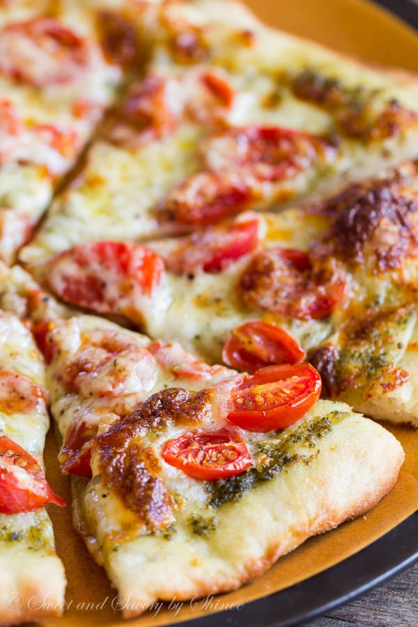 Roasted Tomato Pesto Pizza