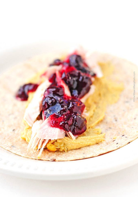 ROSEMARY HUMMUS CRANBERRY TURKEY WRAPS