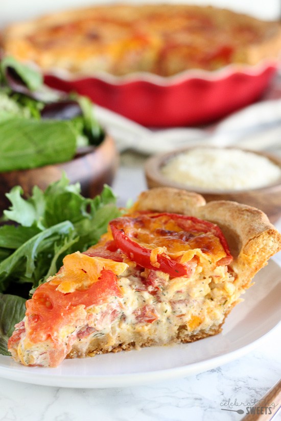 Savory Tomato Cheddar Pie