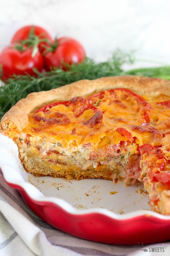 Savory Tomato Cheddar Pie