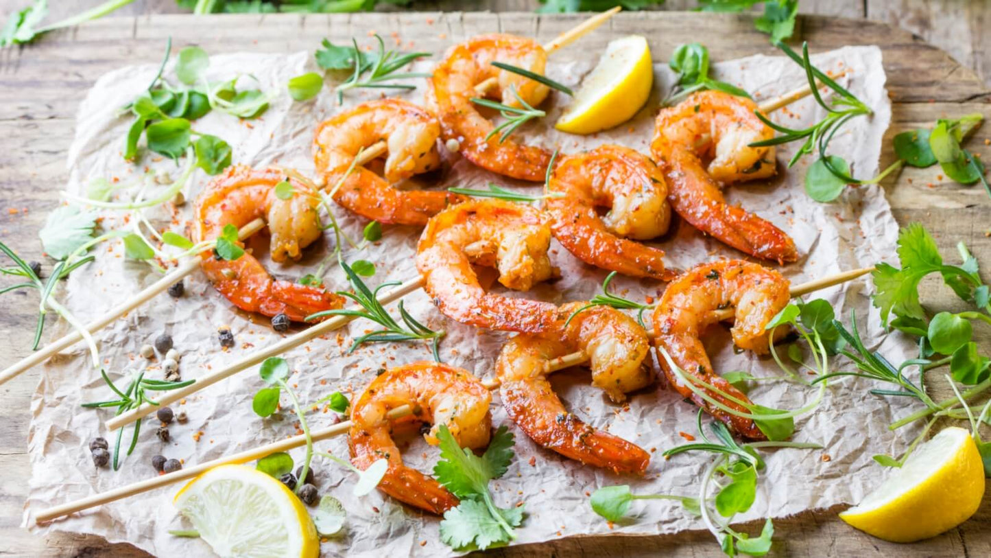 21/25 Size Wild-Caught Peeled and Deveined Tail-On Raw Jumbo Shrimp - Linton's 1 lb