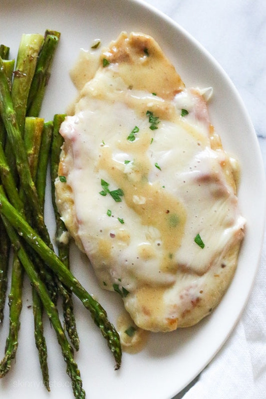 Keto / Low Carb Chicken Cordon Bleu with Asparagus (GF)