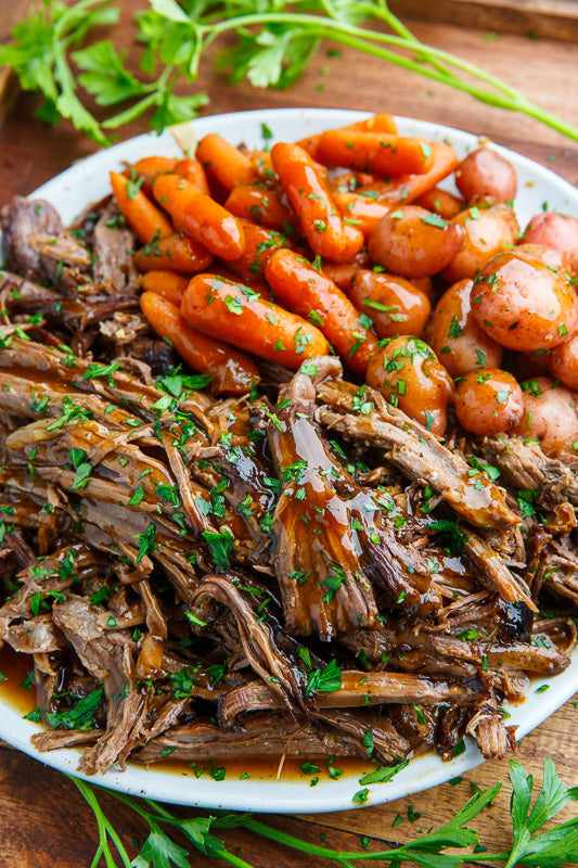 Slow Cooker Balsamic Glazed Roast Beef