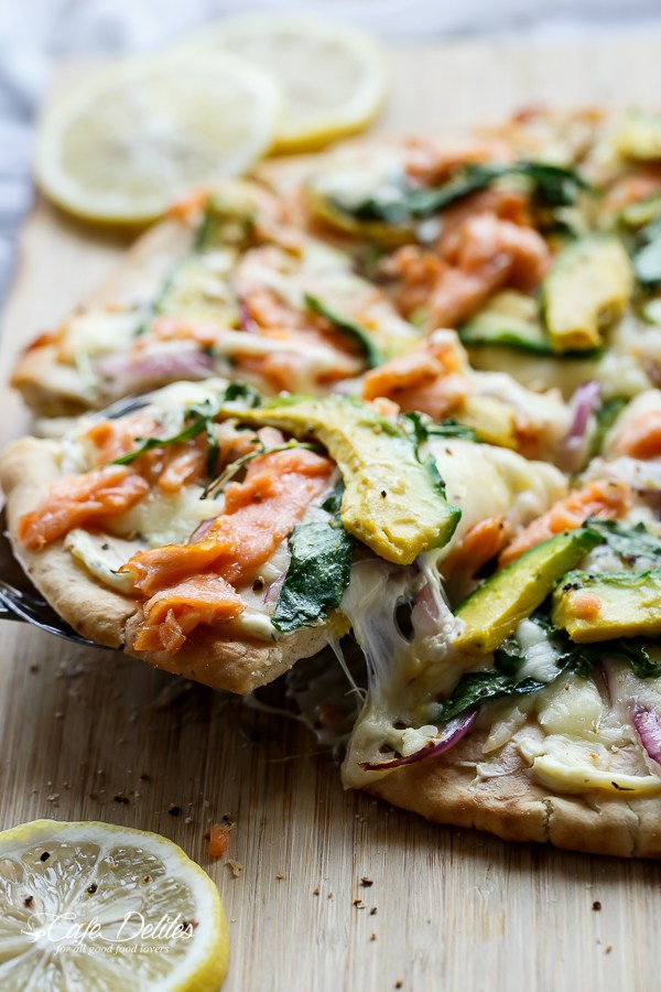 Smoked Salmon and Avocado Pizza
