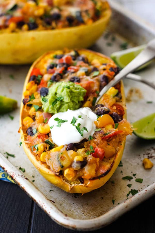 SPAGHETTI SQUASH BURRITO BOWLS