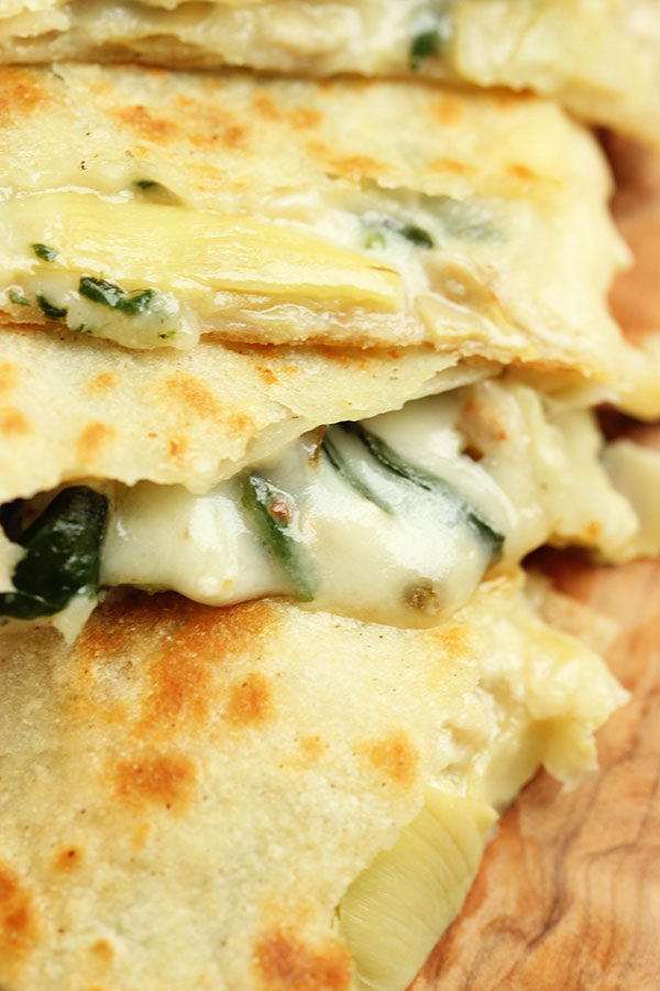 Spinach Artichoke and Chicken Quesadilla