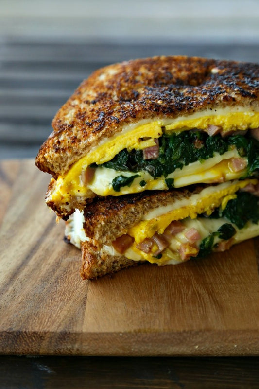 Spinach Omelet Grilled Cheese