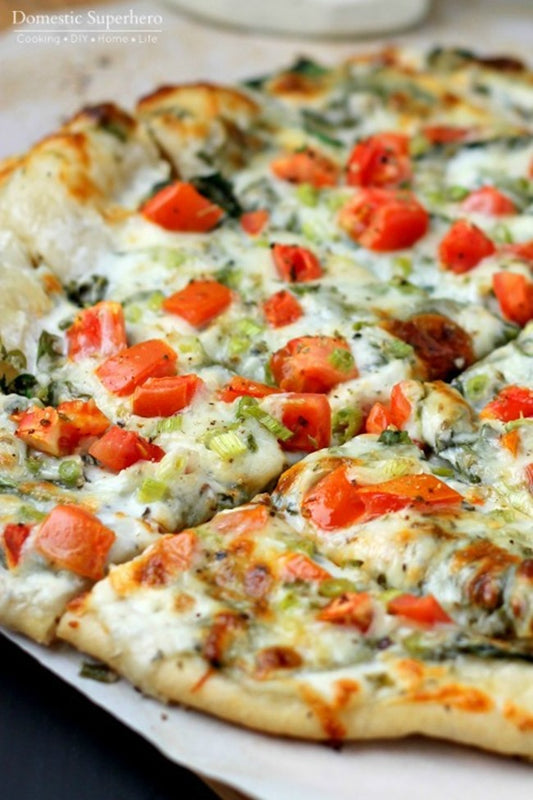 Spinach & Tomato Ranch Pizza