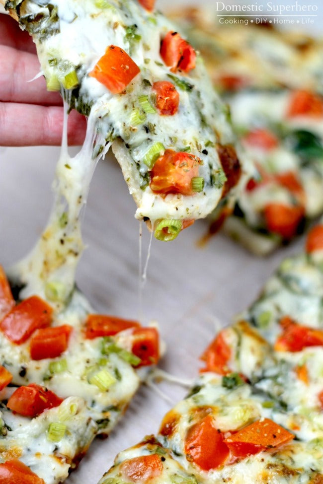 Spinach & Tomato Ranch Pizza