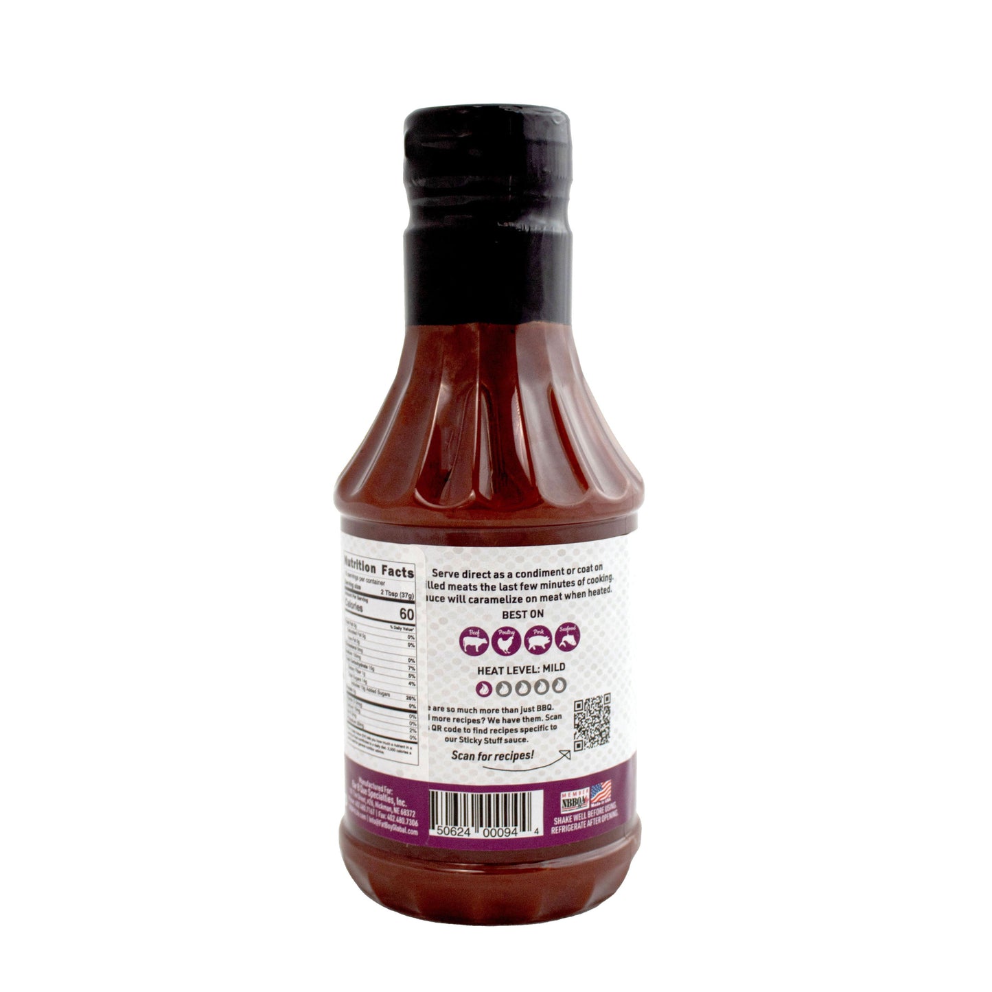 Sticky Stuff Gluten Free Natural BBQ Sauce 19 oz - Pack of 2