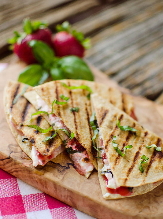 STRAWBERRY BASIL & HONEY GOAT-CHEESE-QUESADILLAS