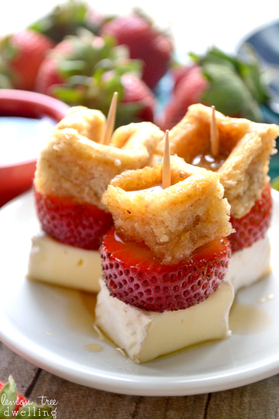 Strawberry Brie Waffle Bites