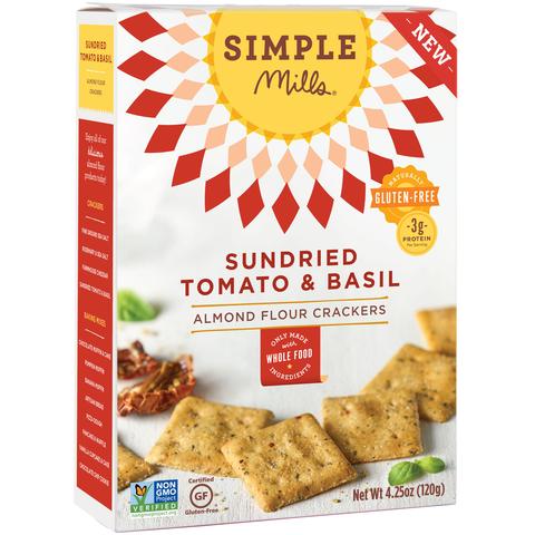 Sun-dried Tomato & Basil Almond Flour Crackers