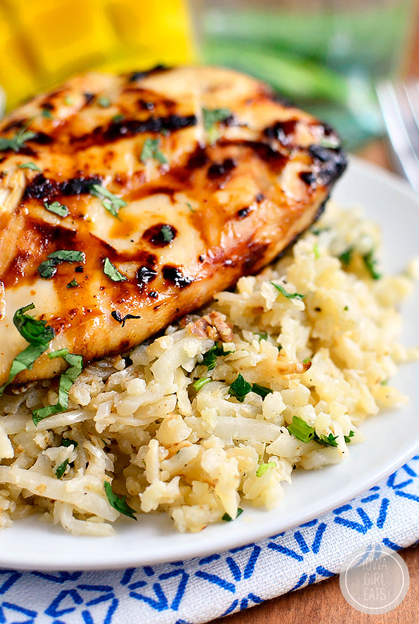 Sweet Chili Coconut Lime Grilled Chicken with Coconut Lime Cauliflower Rice