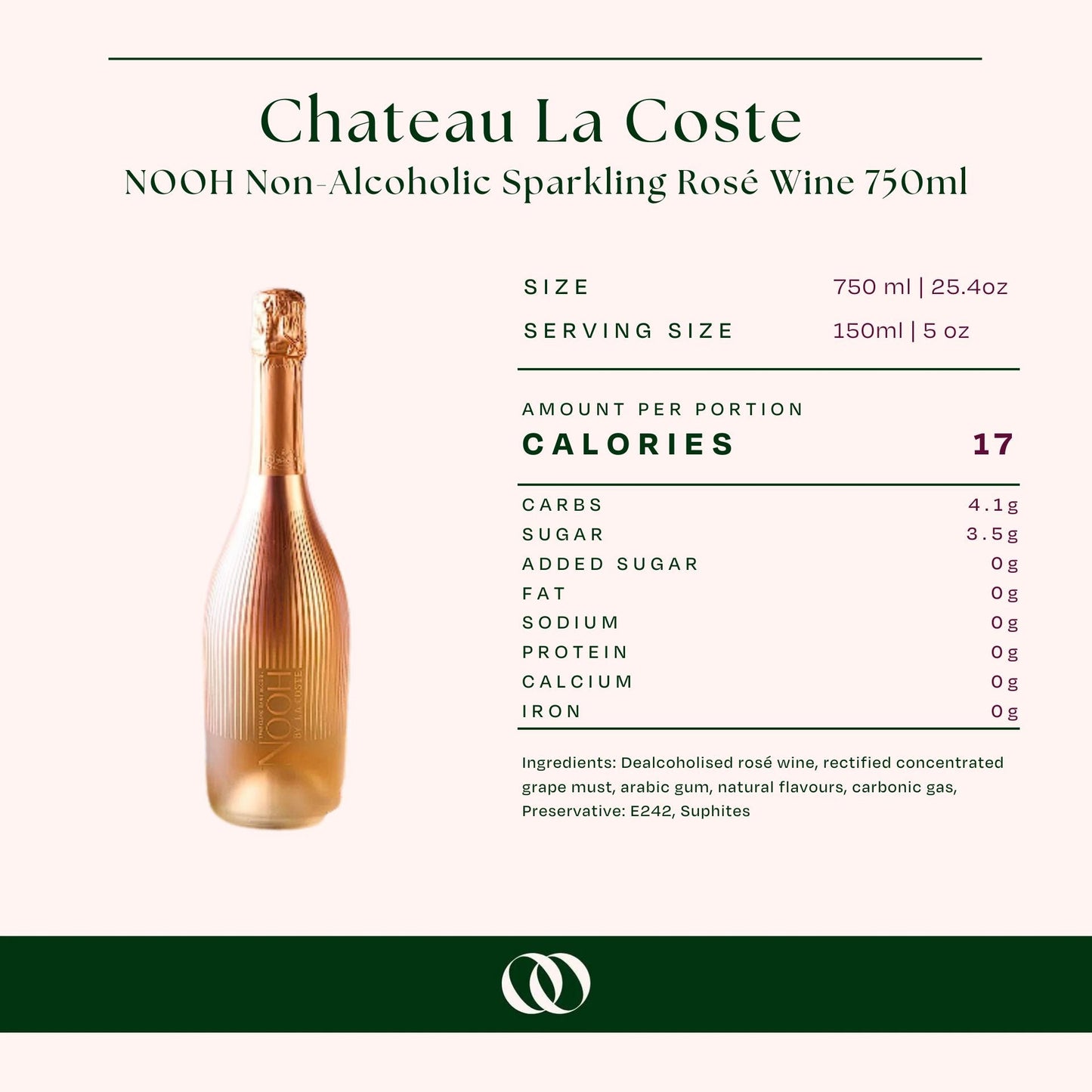 Chateau La Coste - NOOH Non-Alcoholic Sparkling Rosé Wine - 750ml