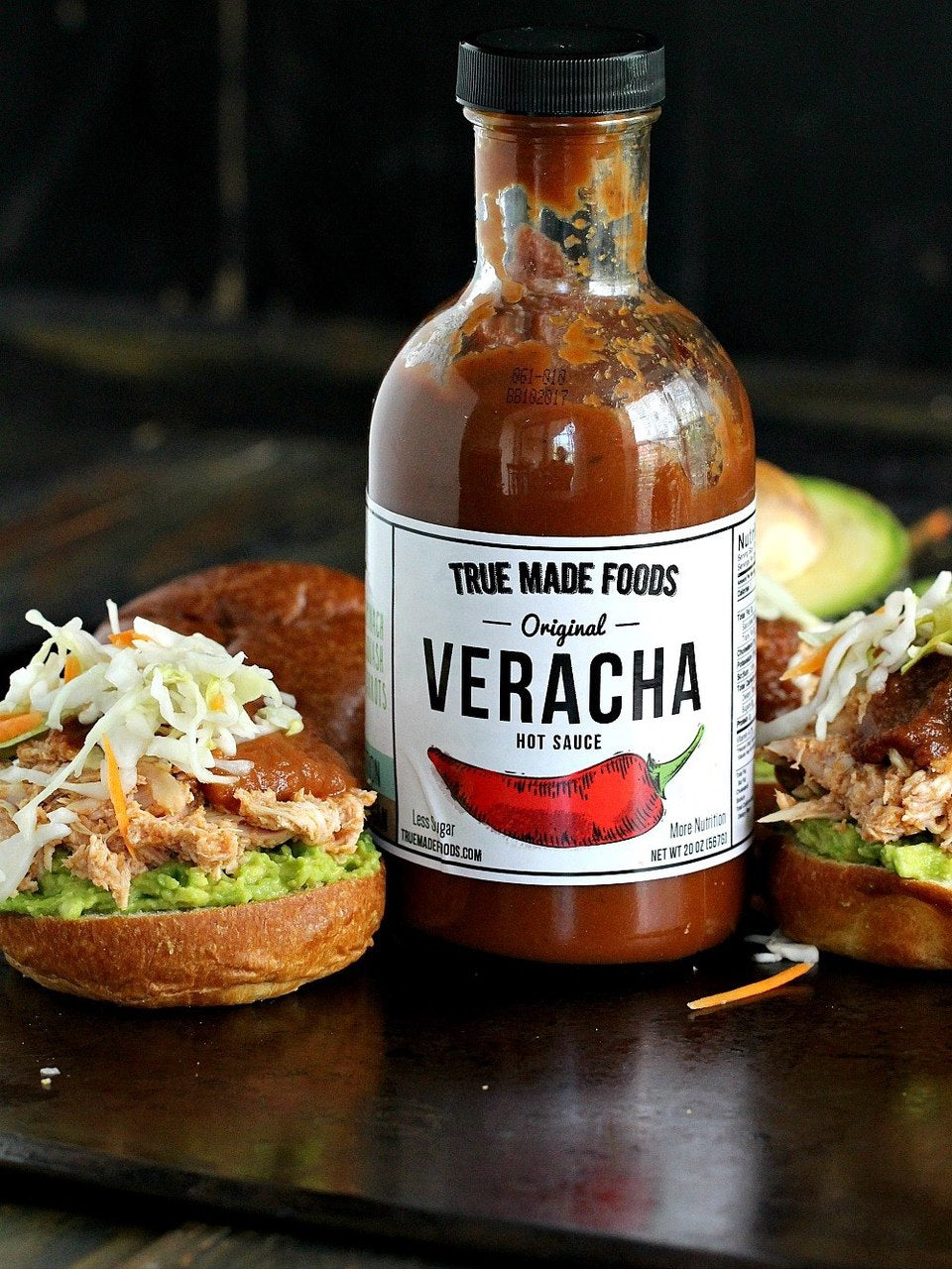 True Made Foods Hot Sauce Original Veracha, Paleo Friendly, Non-GMO, 18 oz Glass Bottle