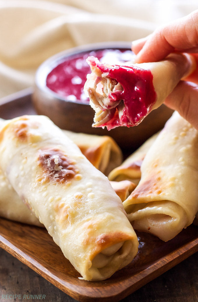 TURKEY, CRANBERRY AND BRIE EGG ROLLS