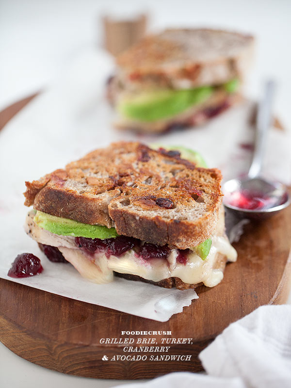 Turkey Cranberry and Grilled Brie Cheese Sandwich