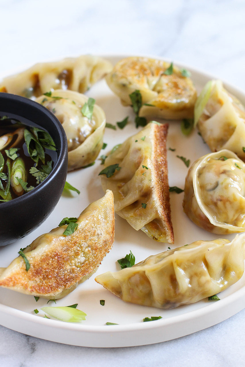 Turmeric Spiced Veggie Potstickers - 35 pieces per tray