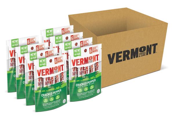 CRACKED PEPPER BEEF & PORK MINI MEAT STICK GO PACKS (PACK OF 8 POUCHES)