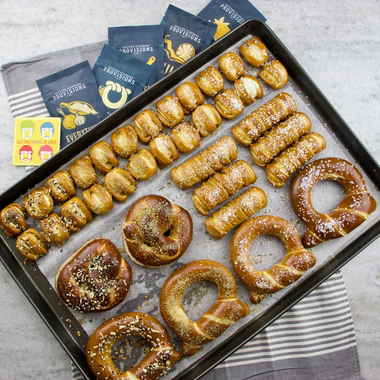 DELICIOUS & DELIGHTFULD THANK YOU GIFT BOX - Artisanal Soft Pretzels, Mustard & Gourmet Flavored Salts