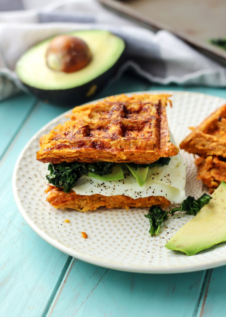 PALEO SWEET POTATO WAFFLE BREAKFAST SANDWICH [ WHOLE30 ]