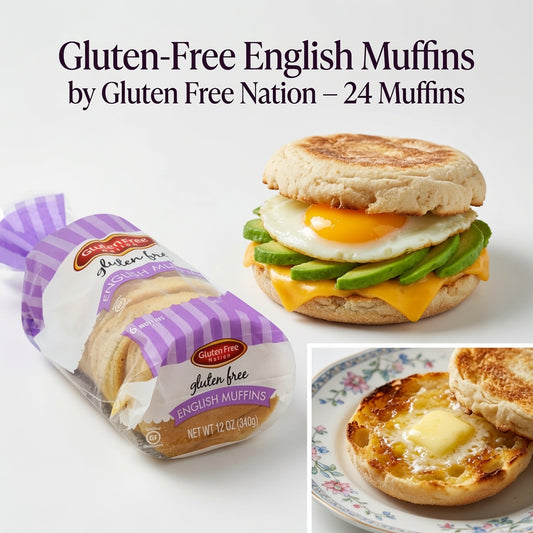 Gluten-Free English Muffins by Gluten Free Nation 2 Packs of 6 (24 Muffins Total)