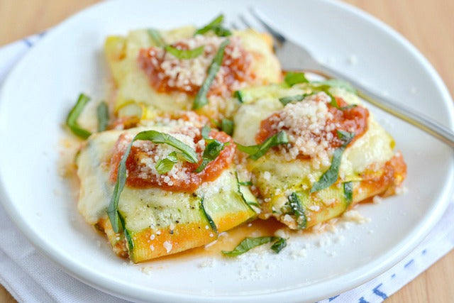 Zucchini Ravioli with Spinach Ricotta Filling
