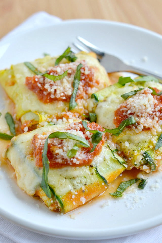 Zucchini Ravioli with Spinach Ricotta Filling