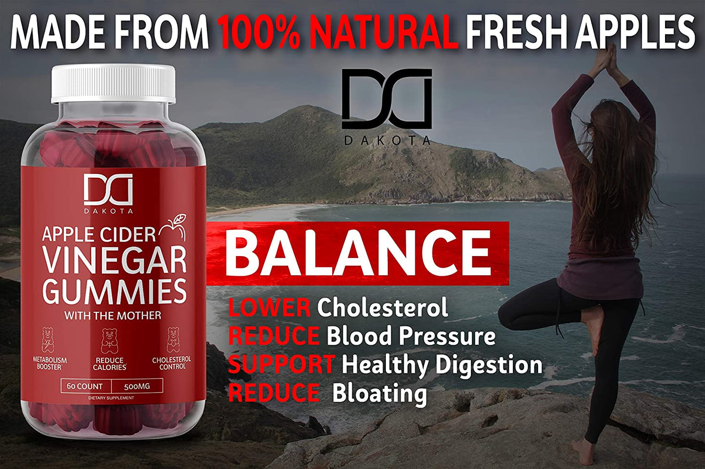 Apple Cider Vinegar Gummies for Weight Loss with The Mother - 2 Pack