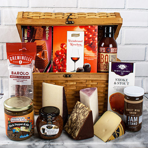 Alcohol Kissed Gourmet Food Gift Basket