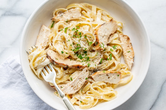 Homestyle Chicken Fettuccine Alfredo - Serves 2 - GF option available