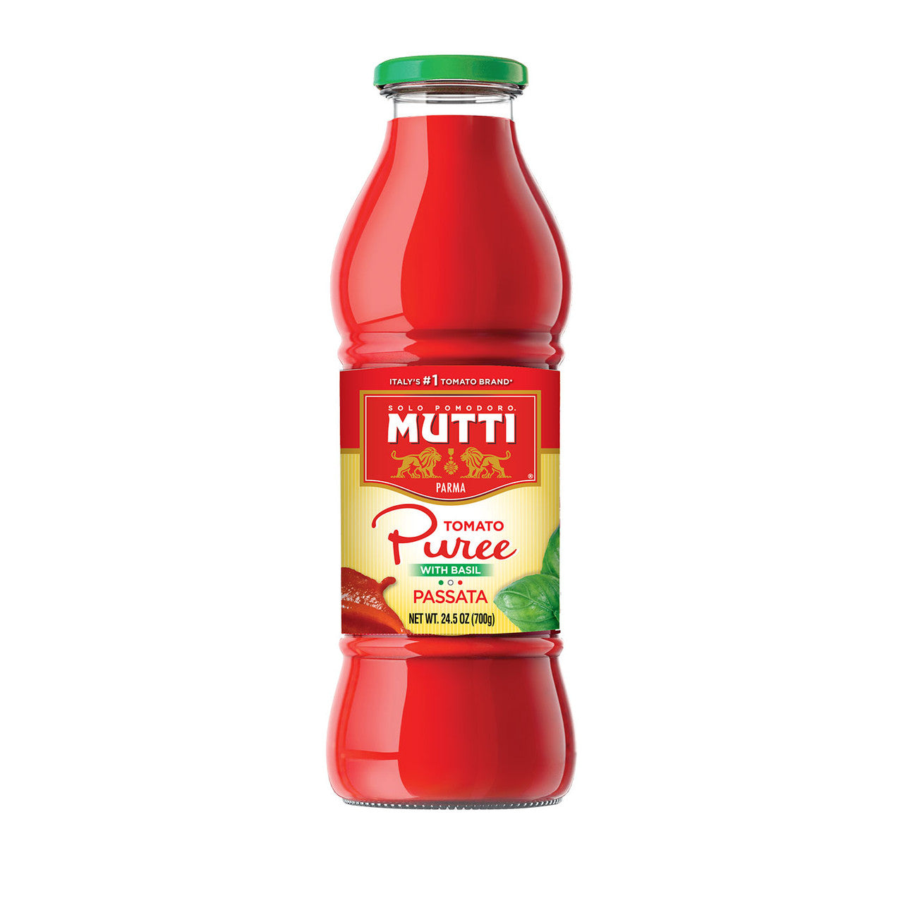 Mutti Italian Passata con Basilico Tomato Purée with Fresh Basil, 24 oz - Pack of 12