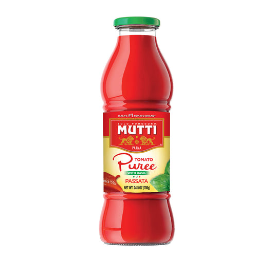 Mutti - Antonella's Italian Passata di Pomodoro Tomato Purée with Fresh Basil, 24 oz - Pack of 3