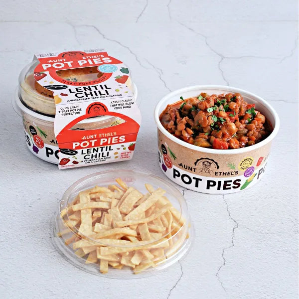 Handmade Lentil Chili Pot Pie  - includes 6 - Vegan, Gluten Free