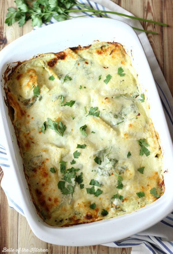 Artichoke and Spinach Ravioli Bake