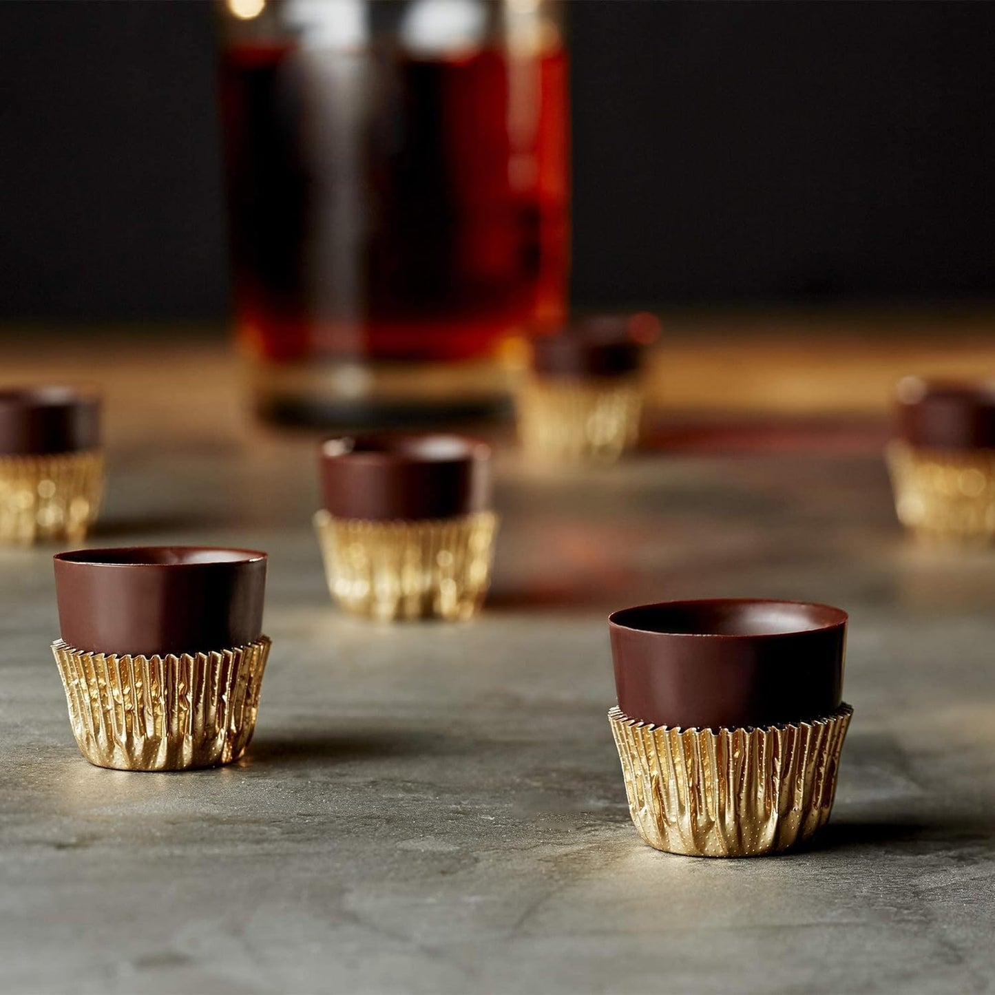 Belgium Chocolate Liqueur Cups - includes 74 Chocolate Ready to Fill Cups, Mini Dessert Shells