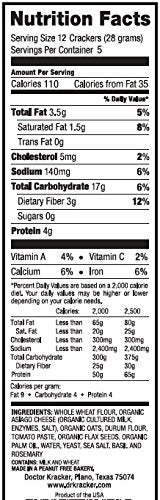 Doctor Kracker Culinary Crisps, Asiago Cheese, 5 Oz Pack of 2