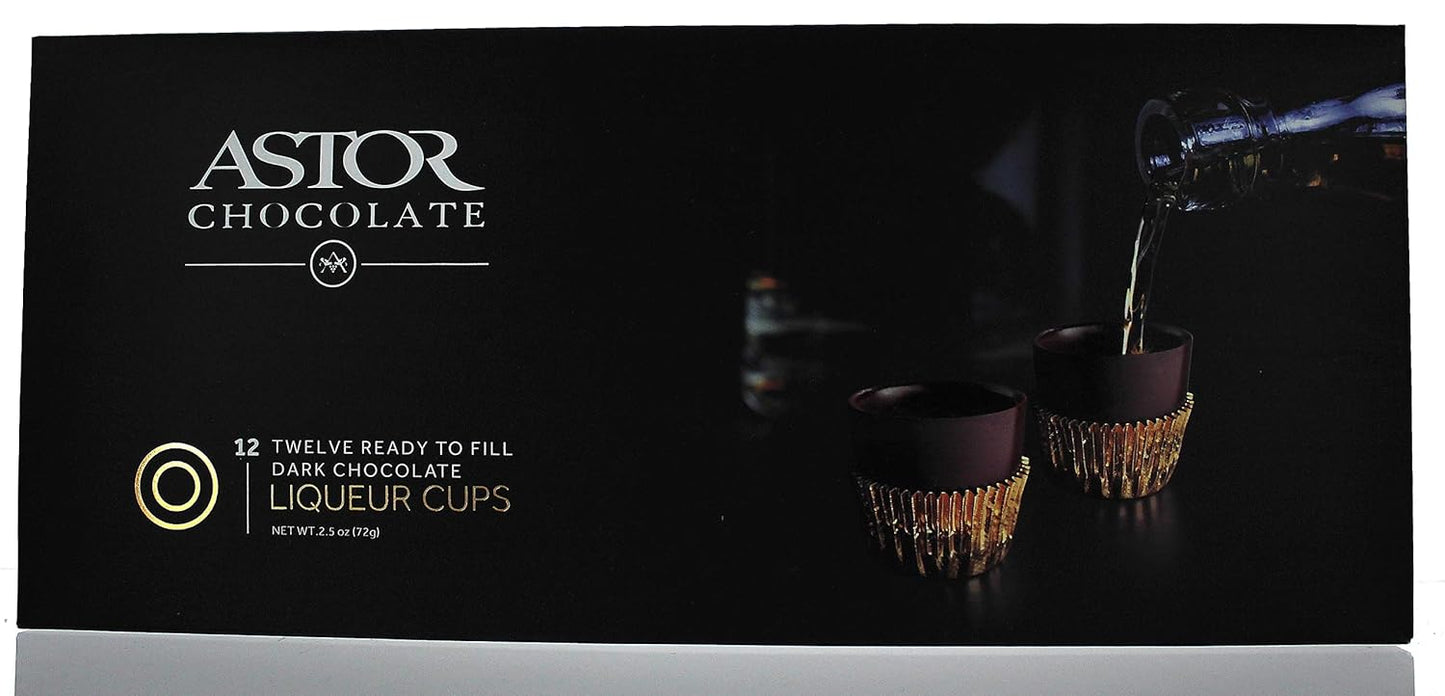 Belgium Chocolate Liqueur Cups - includes 12 Chocolate Ready to Fill Cups, Mini Dessert Shells