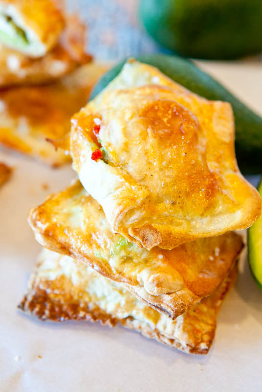 Avocado, Cream Cheese, and Salsa Stuffed Puff Pastries