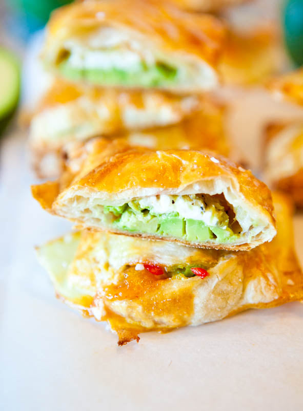 Avocado, Cream Cheese, and Salsa Stuffed Puff Pastries