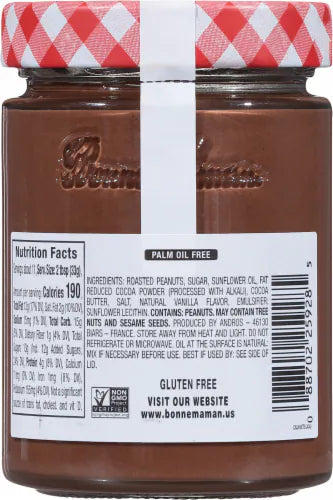 Bonne Maman Peanut Chocolate Spread, 12.7 oz - 6/Case