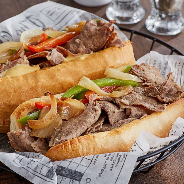 Philly Steaks 8 oz. Tender Sliced Chunked and Formed Sirloin Sandwich Slices - 20/Case