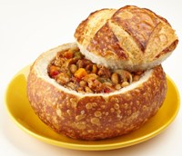 California Gold Rush White Bean Chili with Bread Bowls - includes 4