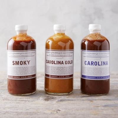 Lillie’s Q Barbeque Sauce Variety Pack - Carolina, Gold & Smoky BBQ Sauce - 3 Pack