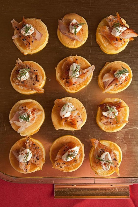 Handmade Russian Mini Blinis - 36 pieces per tray