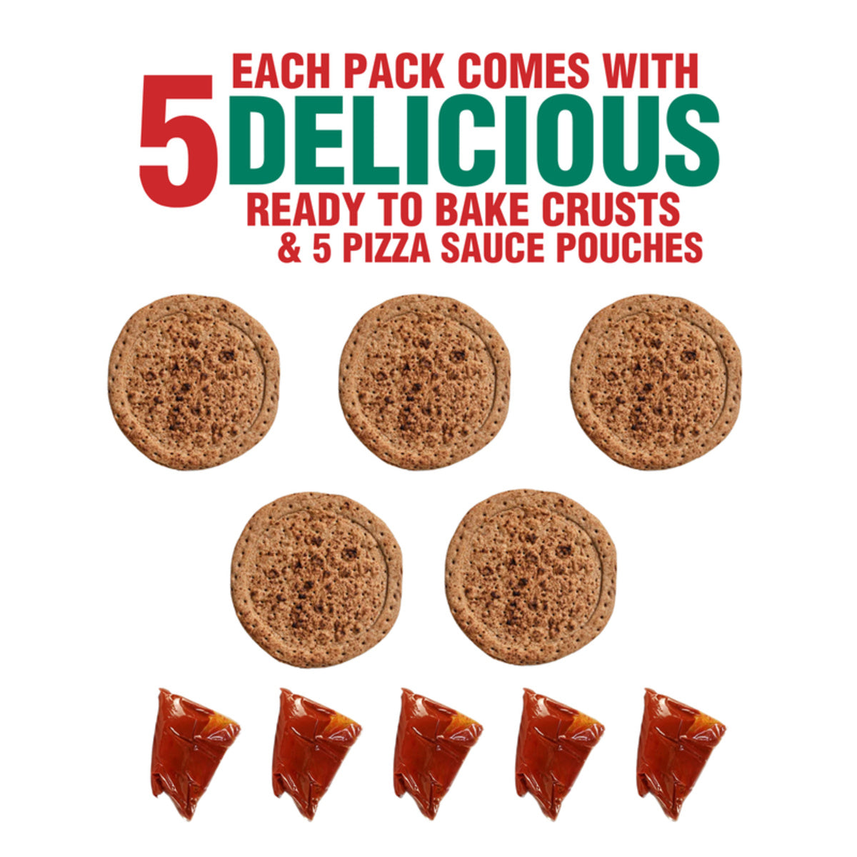Stone Baked Organic Pizza Kit - Vegan, Non-GMO (5 Pack) by Plant Strong