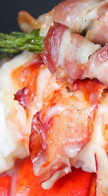 Bacon Wrapped Lobster Tail - 35 pieces per tray