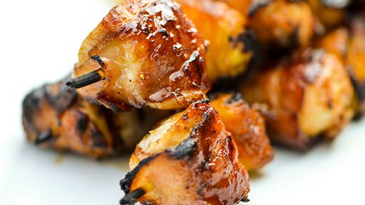 Bacon Wrapped Chicken and Apricot on Skewer - 50/Case